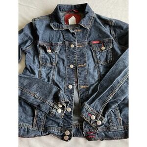 Farm Girl Vintage Dark Denim Jacket Size L